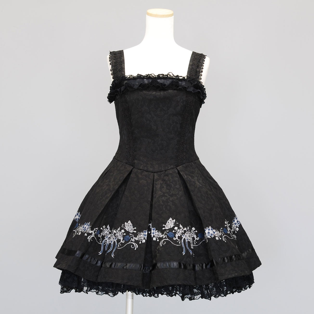 FRILL Butterfly and Rose Pleated JSK by h.NAOTO