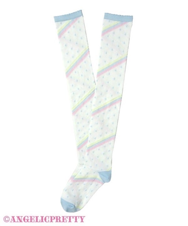 【新品】Angelic Pretty☆激レア☆星座柄オーバーニーソックス Marshmallow Border OTKs (2026) by Angelic Pretty