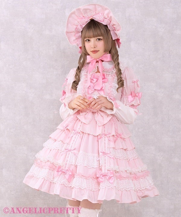 Angelic Pretty Laceホイップ付け袖ワンピース ラベンダー Lace Whipped Sleeve OP by Angelic Pretty