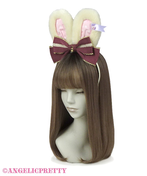 Braid Ribbon Lyrical Bunny Head Bow by Angelic Pretty