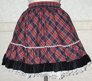 スカート Check embroidery tiered mini skirt Tartan Bias Tiered Mini Skirt (2003) by Heart E