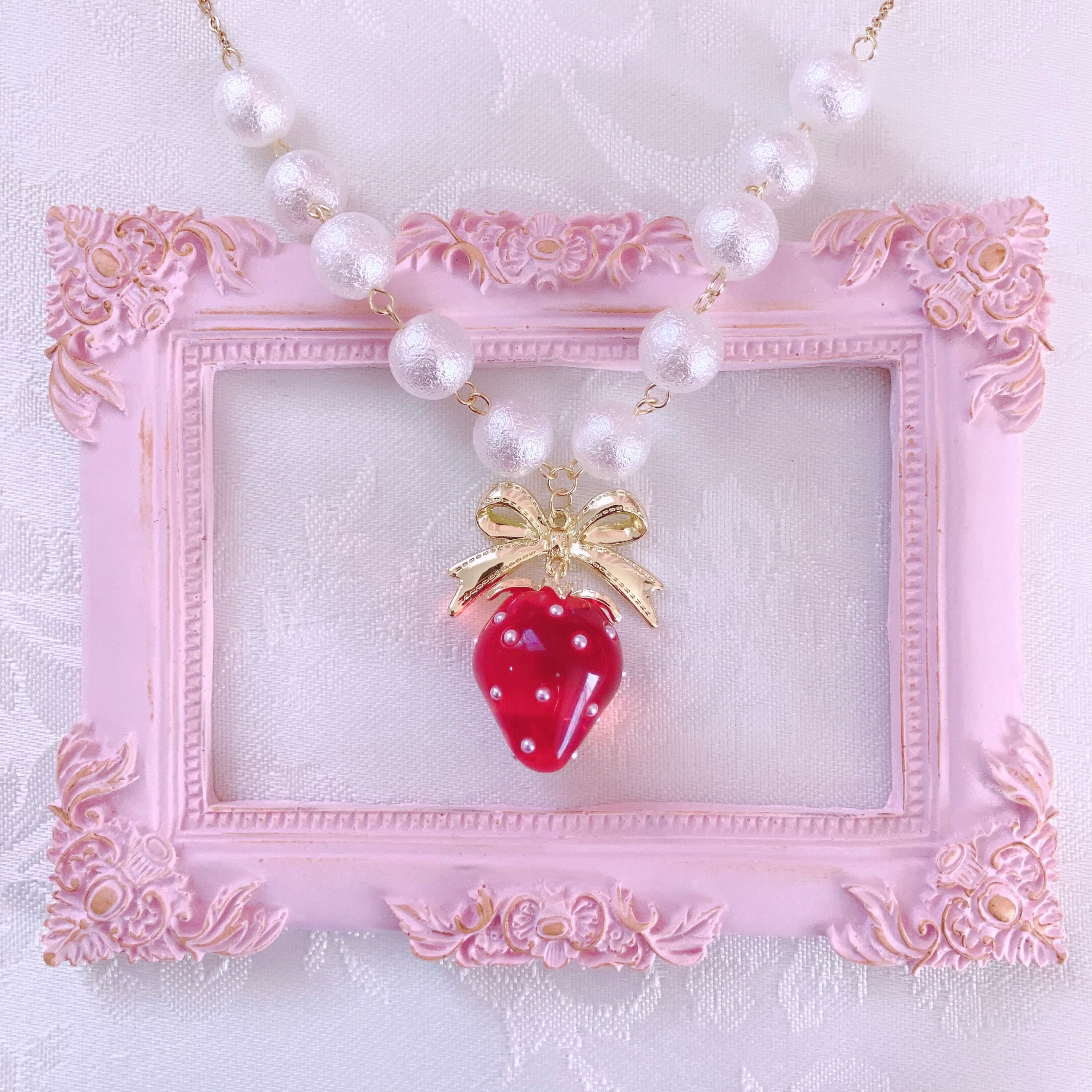 Heavenly - Large Strawberry Necklace by Indie Brand