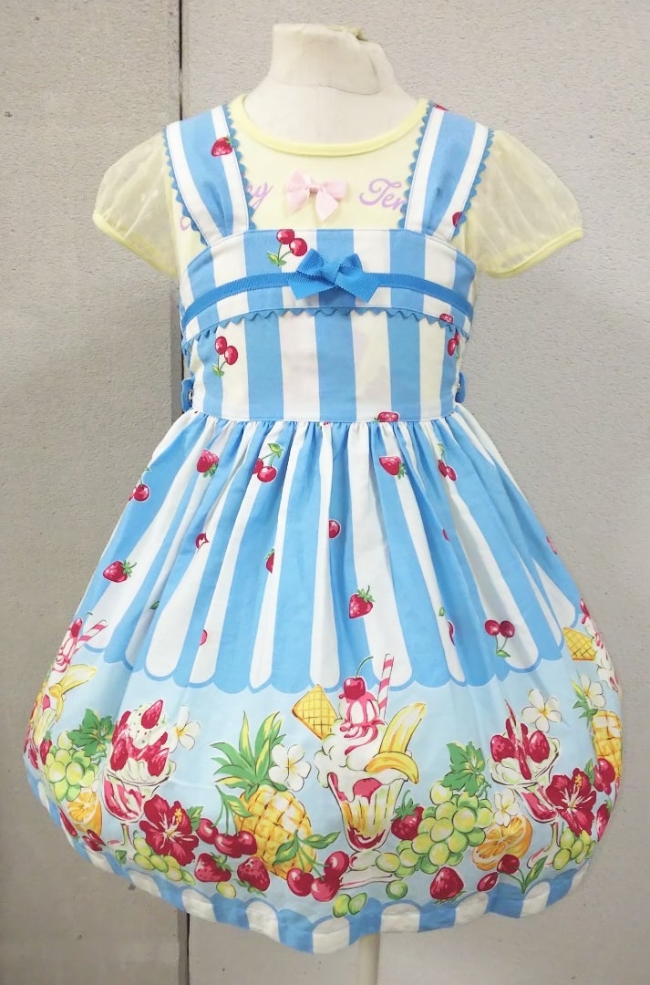 Toddler ~ Anniversary Stripe Tropical Fruits JSK by Shirley Temple