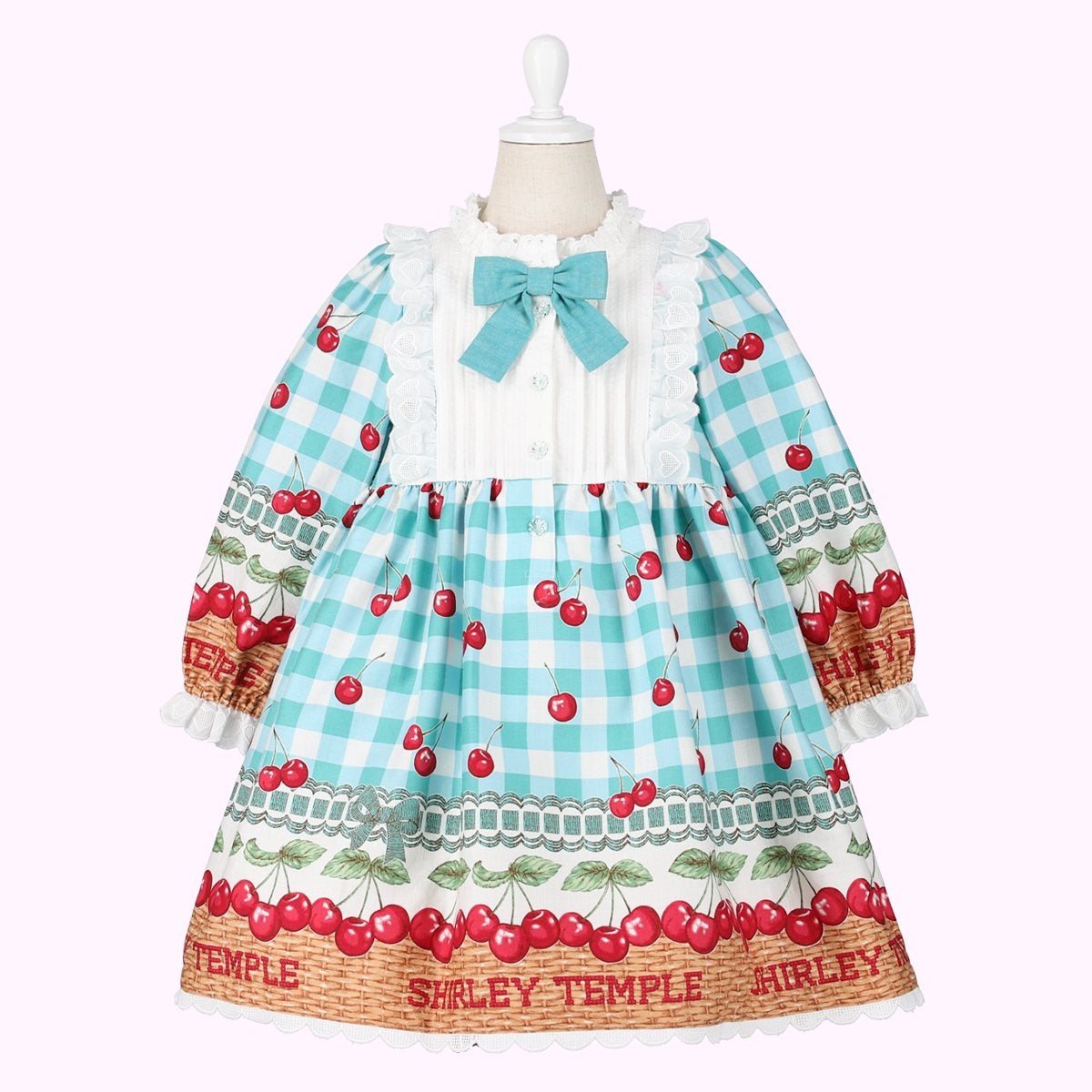 Toddler ~ Gingham Cherry Basket OP by Shirley Temple