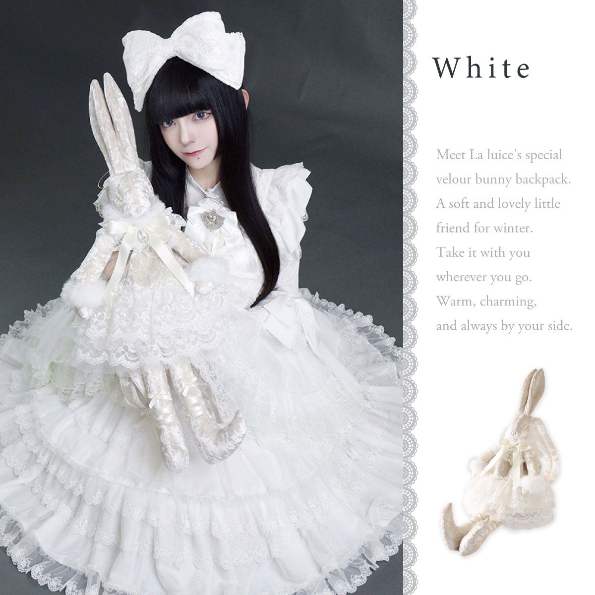 La Luice ~ Velour Rabbit Backpack (2026) by Indie Brand
