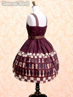 Chocolate Chess Belt JSK by Innocent World