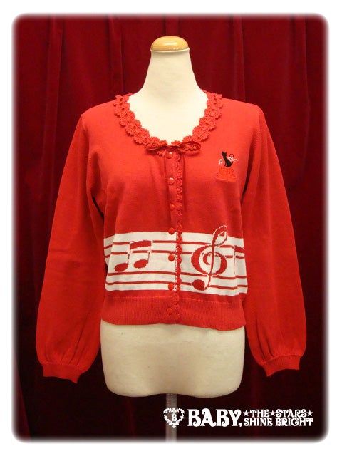 Black Cat and Musical Notes Cardigan by Baby, the Stars Shine Bright