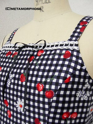 Gingham Cherry Ladder Lace JSK by Metamorphose Temps de Fille