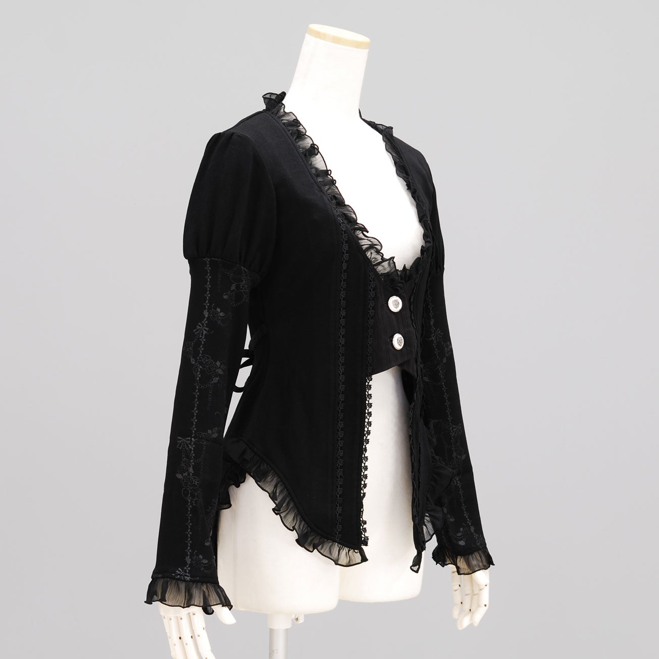 FRILL Butterfly and Rose Vest Style Cardigan by h.NAOTO