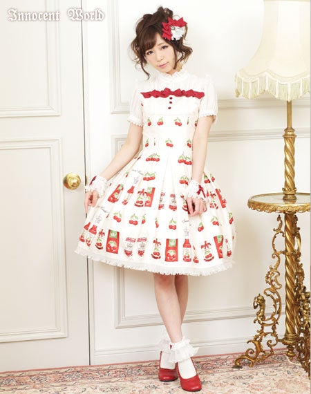 Cherry Jam Pleated Frill JSK by Innocent World