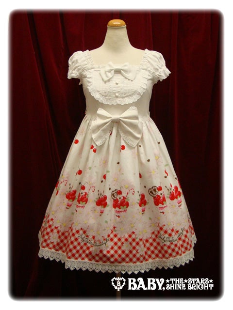 Early Summer Chocolate Strawberry Parfait Contrast Yoke Shirring