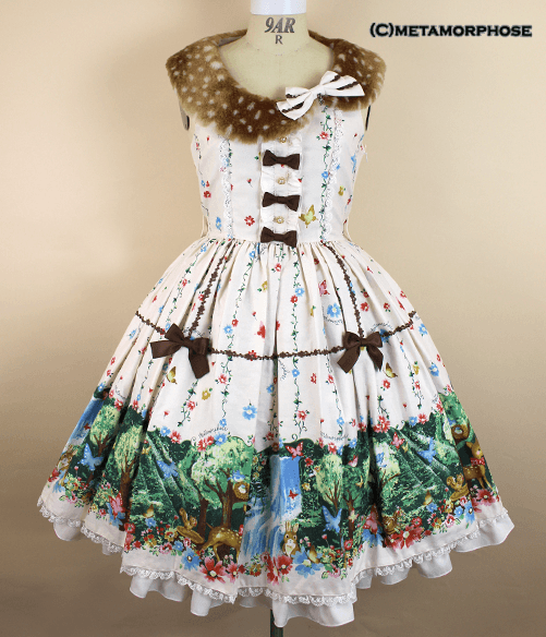 Lovely Forest Faux Fur Collar JSK by Metamorphose Temps de Fille