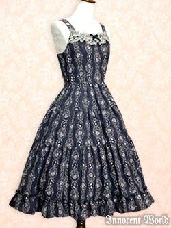 Rose and Little Bird Stripe JSK by Innocent World