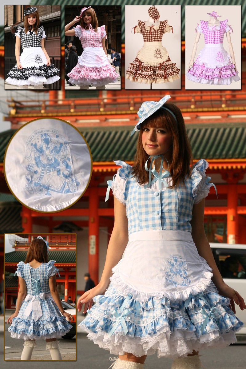 Alice in Wonderland Gingham OP with Apron (L232) by Bodyline