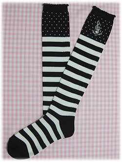 Fancy Melody Embroidery Border Knee Socks by Angelic Pretty