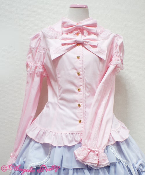 Angelic Pretty ピンク ビジュー リボン ブラウス Going Out Heart Ribbon Blouse by Angelic Pretty