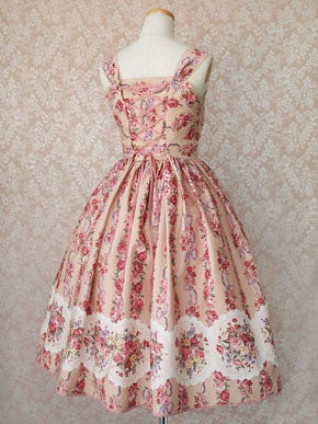 Dollskill ビッグサイズ ローズ柄ブランケット｜日本未上陸 Rose Bouquet Stripe JSK by Victorian Maiden
