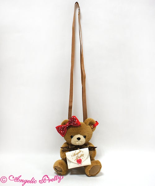 Chocolate Letter Bear Plush Pouch by Angelic Pretty