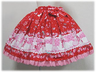 Cherry Berry Bunny Skirt by Angelic Pretty