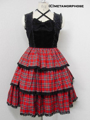Tiered JSK with Ribbon (Tartan Check) by Metamorphose Temps de Fille