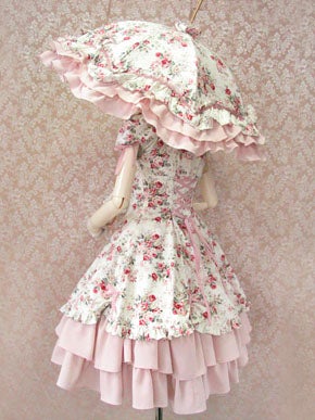 ヴィクトリアンメイデン　日傘　ロココ Rococo Bouquet Frill Parasol by Victorian Maiden