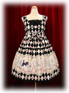 Cute Meowing Friend Alice and Her Black Cat Print JSK I by Baby