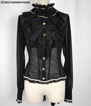 トップス frill collar ribbon blouse Frill Collar Ribbon Blouse (Solid Color) by Metamorphose Temps de