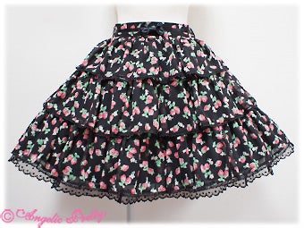 Fluffy Strawberry Chiffon Skirt by Angelic Pretty