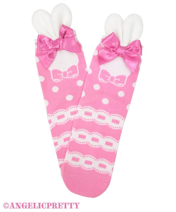 Bunny Crew Length Socks by Angelic Pretty