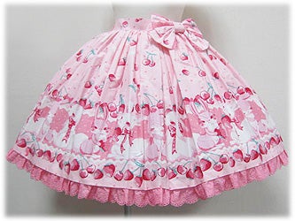 Cherry Berry Bunny Skirt by Angelic Pretty
