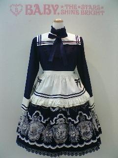 ALICE and the PIRATES エプロン ブラック Pirates Alice Print II OP with Apron by Alice and the Pirates