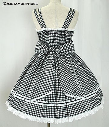 Gingham Shirring JSK by Metamorphose Temps de Fille