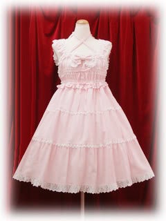 BABY シャーリングベビードールjsk 白ピンク　難有 Chest Shirring Babydoll JSK by Baby, the Stars Shine Bright