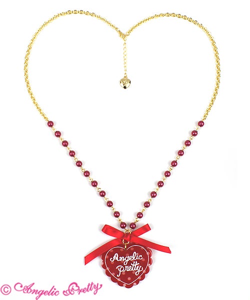 Dot Scallop Heart Necklace by Angelic Pretty