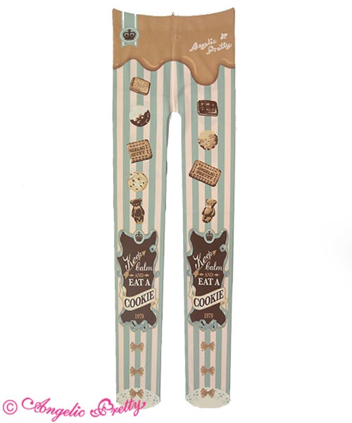 Cream Cookie Collection Tights by Angelic Pretty