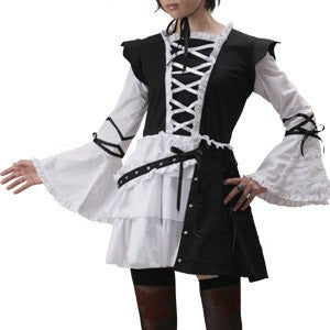 Lace Up Frill Set (gothic631) by Bodyline