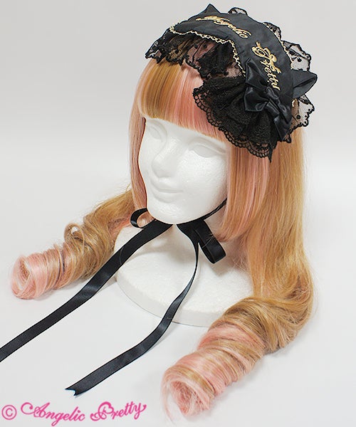 Angelic Pretty Masquerade Cat チョーカー Princess Cat Eye Mask Canotier by Angelic Pretty