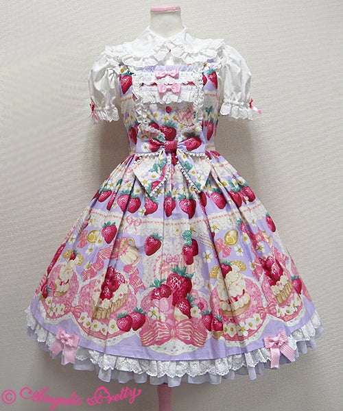 Angelic Pretty strawberry whip シロ Strawberry Whip JSK (2016 2nd Release) by Angelic Pretty