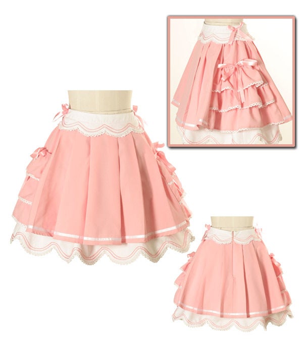 Side Frill Pleated Skirt (g1014-g1016) by Bodyline