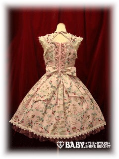 2010 ベイビーザスターズ Blooming  White JSK Blooming Snow White Print Ribbon JSK by Baby, the Stars Shine Bright