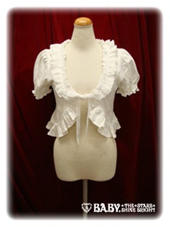 BABY THE STARS SHINE BRIGHT レースフリルボレロ　白 Lace Frill Short Sleeve Bolero by Baby, the Stars Shine Bright