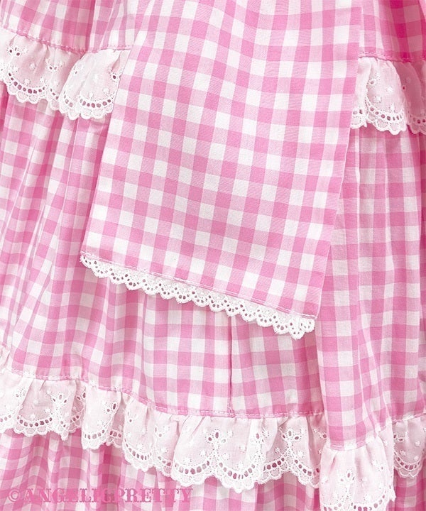 Shoulder Ribbon JSK (Gingham) (2025) by Angelic Pretty