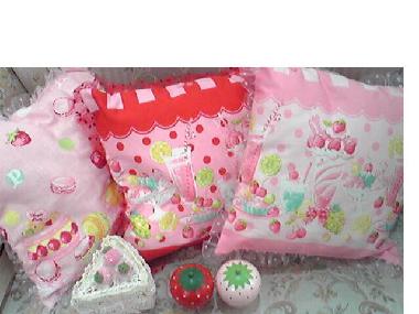 Original Print Mini Cushion (Fruits Parlor) by Angelic Pretty