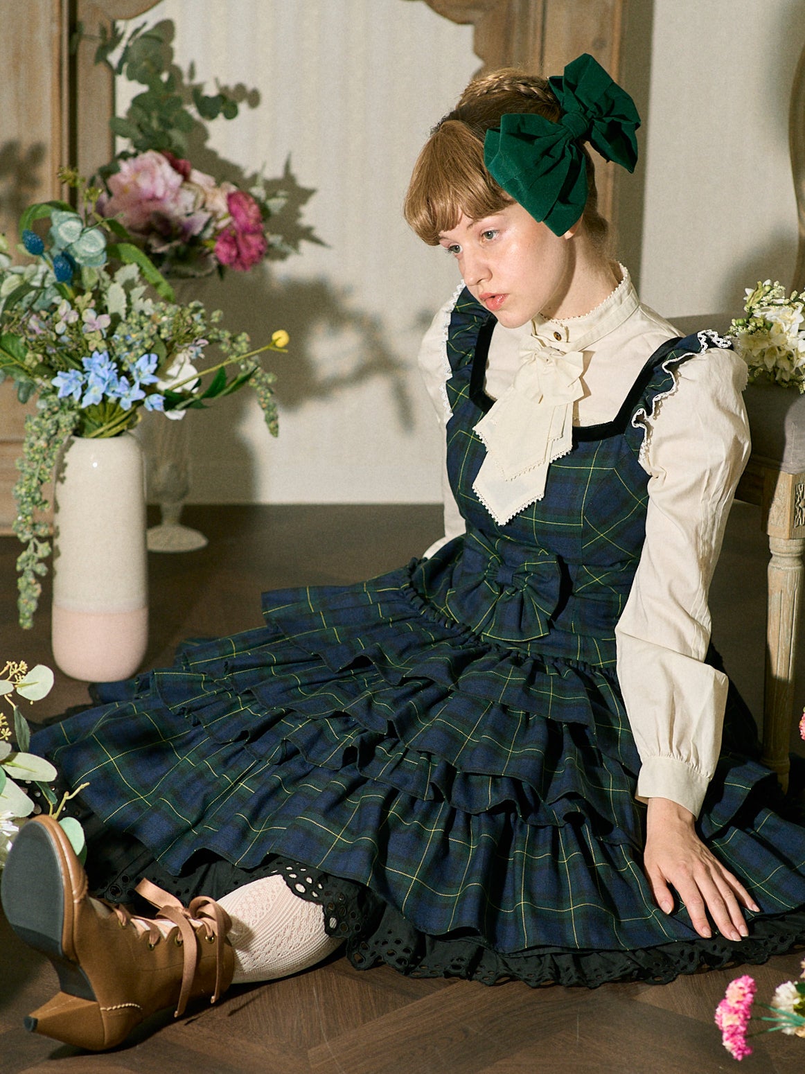 Victorian Tartan Ruffle JSK by Victorian Maiden