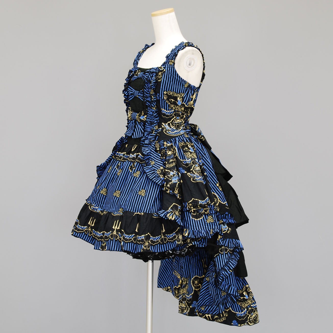 FRILL Stripe Bustle JSK by h.NAOTO