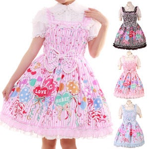 Heart and Balloon Shirring JSK (L291) by Bodyline