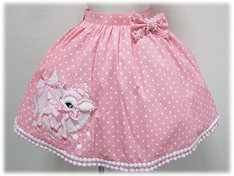 d*9様 Angelic Pretty 小鹿のミルキーちゃん フレアスカート ブ Polka Dot Milky-chan Applique Skirt by Angelic Pretty