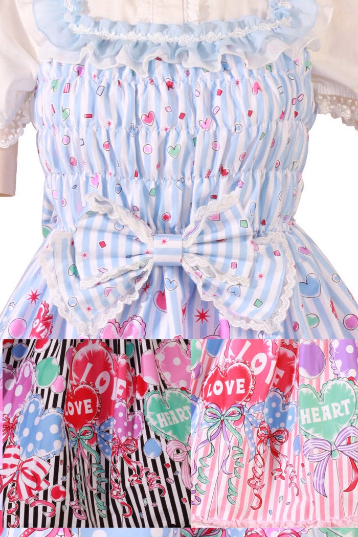 Heart and Balloon Shirring JSK (L291) by Bodyline