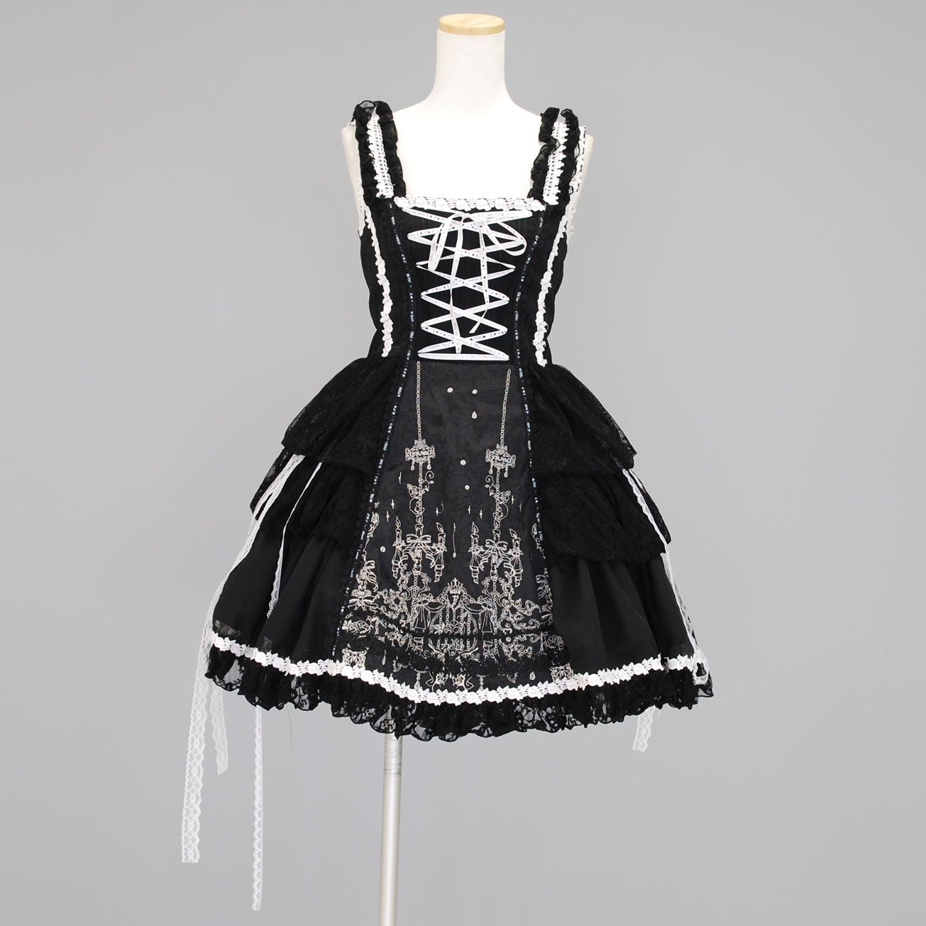 FRILL Side Lace Embroidered JSK by h.NAOTO