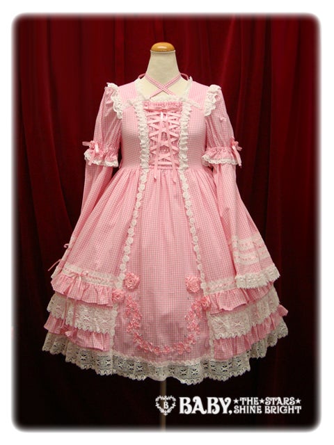 Gingham Check Creeping Rose OP by Baby, the Stars Shine Bright